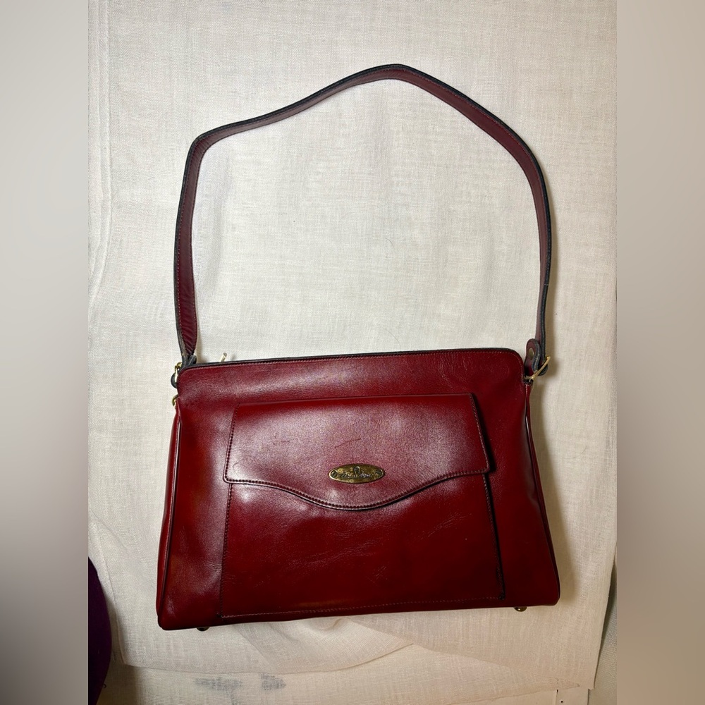 Vintage Etienne Aigner Handmade Oxblood Red Leather Shoulder Bag Purse RARE EUC - Picture 13 of 14